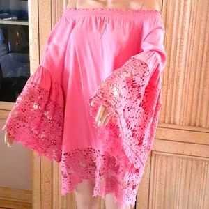 Collen Lopez ROSE PINK lace tunic